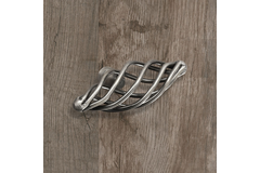 Bouton Valentia, L 79 mm, H 41 mm, aspect étain