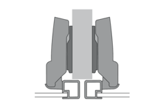 Charnière pour cadre en alu Sensys avec amortissement intégré (Sensys 8638i), nickelée, en semi-applique, Angle d'ouverture  95°, à visser (-)