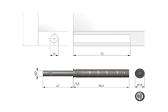 P2O pin - à forer long blanc 