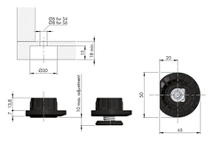 Integrato tech z sokkelversteller h 12mm diam 30