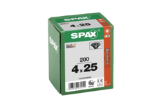 Vis à bois noir SPAX-S TP Pozidrive avec tête fraisée 4 x 25