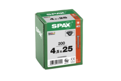 Vis à bois noir SPAX-S TP Pozidrive avec tête fraisée 4.5 x 25