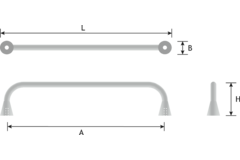 Greep BELLA BA160 L176 zamak mat zwart