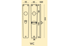 Plaque pr.clenche wc 218 rh 8/78 f1  