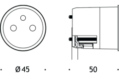 Rond 2.0 - unifit stopcontact bedraad b-f zwart