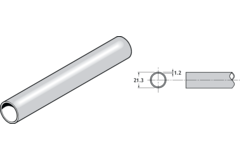 Pba 500-inox sat. tube superieure d:22mm/l:3m