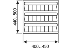Insert-épices c.40 cm gris alu l400-450 p440-500mm 