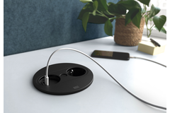 Twist2 rond mat zw d-nl-l 1 stopcont+1 usb a/c 22w