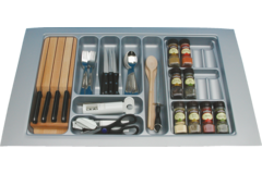 Insert-couvert & épices C90 cm gris alu  l700-850 p440-500 mm
