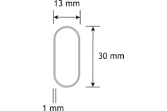Tube de penderie ovale 30x14/1500mm alu noir mat 