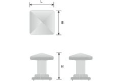 Bouton tower square+plaque arr. couleur fer 