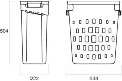 Laundry system c.500mm 40l blanc 
