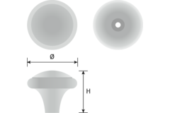 Bouton snowdon fonte noir d38mm 