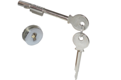 Serrure pour porte coullis.verre 6-8mm chrome =ferm complet avec rosace 