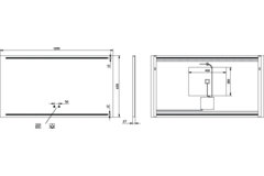 Miroir 1200x650 led haut/bas.+kelvinch.+chauff 