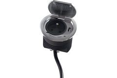 Ring b-f 1 prise + 1 usb inox  