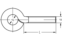 Oogvijs metaal M6 x 60mm verzinkt