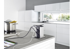 Evoline port push cuisine charger zw. glas nl-d-l2 2 stopcontacten/1 usb charger