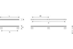 Greep GRAF BIG BA192 L224 aluminium geborsteld zwart