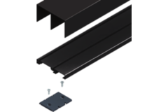 Set rails supérieur et bas S75 3m noir  