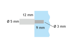 Schabdrager duplo 3/5mm zwart