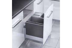 Poubelle hailo triple XL 60cm 56l 1x 30l + 2 x 13l+ 1 couvercle pour 13l