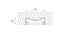 Profil led Channelline 12 2000mm encastré aluminium