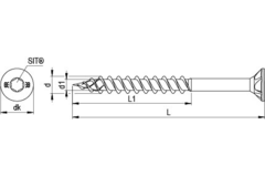 Vezelplaatvijs DNS PK TORX met verzonken kop 3.5 x 30