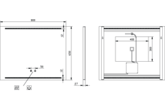 Miroir 800x650 led haut/baser+kelvinch.+chauff 