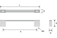 Profielgreep l.1109mm alu