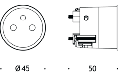 Rond 2.0 - unifit stopcontact b-f zwart