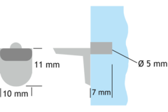 Taquet small zamac nickele 5mm  
