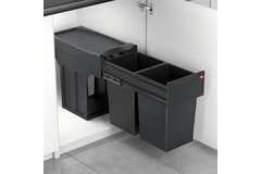 Hailo tandem iv 2x15l black edition volledig uittrekbaar - recycled