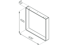 Pied u banc chrome h=420mm/l=430mm  
