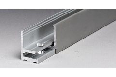 Voorgeboord klikprofiel PROFIX, voor 8/13.5 mm glas, B21 H30 L3000, mat aluminium