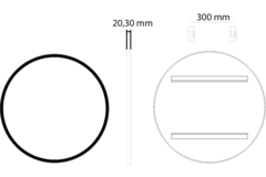 Miroir rond d600mm+ann noir s/s led, non-chauf 