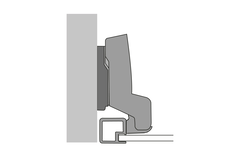 Charnière pour cadre en alu Sensys avec amortissement intégré (Sensys 8638i), nickelée, rentrant, Angle d'ouverture  95°, à visser (-)