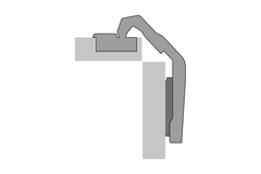 Charnière Intermat pour portes pliantes d’armoire d’angle  sans fermeture automatique (Intermat 9930), en applique, Angle d'ouverture 50° / 65°, TH-schéma de perçage 52 x 5,5 mm, à visser (-)