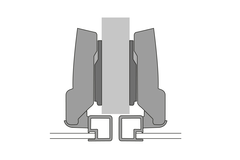Charnière pour cadre en alu Sensys avec amortissement intégré (Sensys 8638i), nickelée, en semi-applique, Angle d'ouverture  95°, à visser (-)