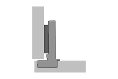 Veosys 105° - roestvrijstalen scharnier, opliggend, TH - boorbeeld 52 x 5,5 mm, voor schroefbevestiging (-)