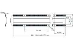 Raidisseur plan de travail 800mm galvanise  
