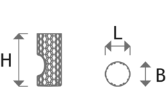 Bouton trama d15 h33 noir 