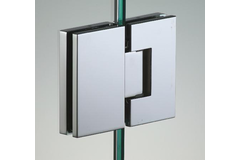 Charnière verre/verre en ligne réglable sans vis apparentes, pour verres 6/8, B50 H80, effet inox brossé