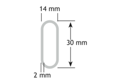 Tubes de penderies ovale 30x14/2000mm alu mat  