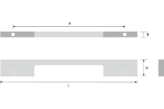 Greep drimo 224mm aluminium / wit symmetrisch
