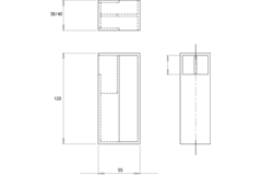 Poignee porte coulissante kube 120x55x40mm inox ferme