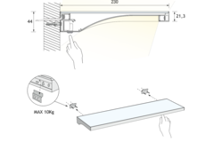 Teo Slim led tablette verre 600mm 6,56W 3000K alu 
