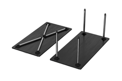Clappo set opblapbare tafelpoten h.71 alu RAL 9006