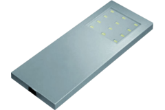 Hera set 1 x slim-pad Led 5w 24V 3000K look inox +transfo 15W