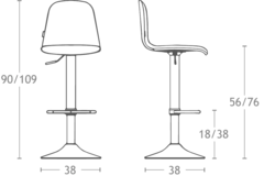 Tabouret lemon rvs carré|nobel terracotta 